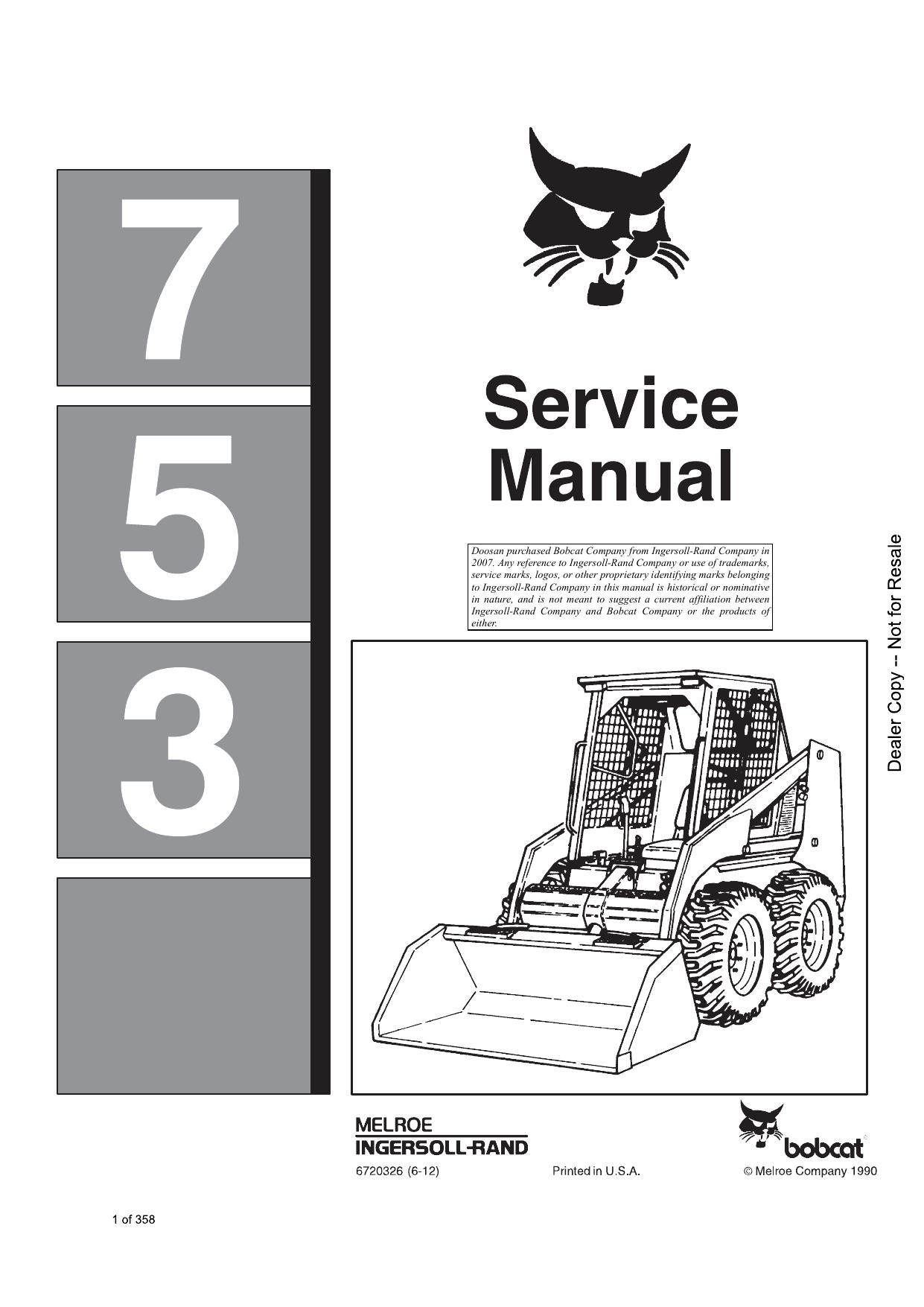 753 Loader Service Manual Bobcat